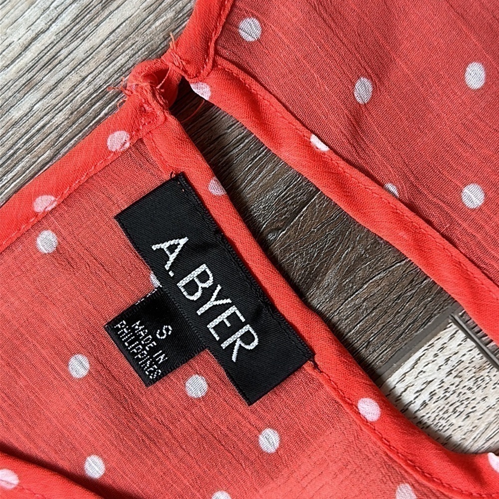 A. Byer top small polka dot melon and white bown in front balletcore - Picture 6 of 9